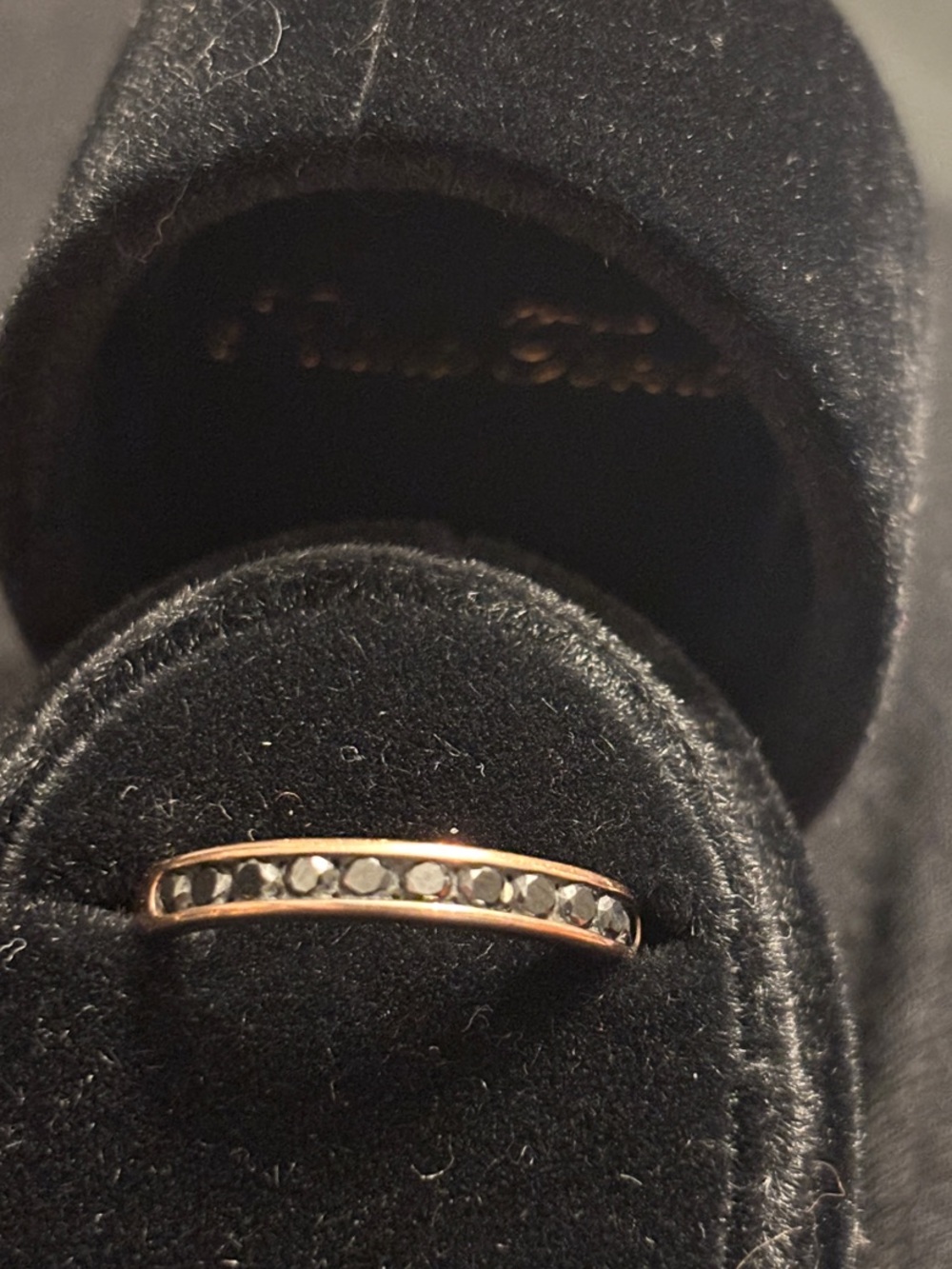 Pnina Tornai Rose Gold Band Ring with Black Diamonds - Picture 6 of 6